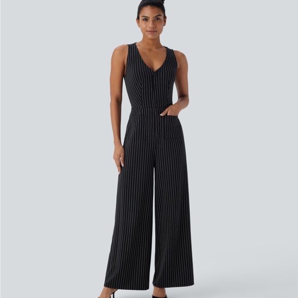 HALARA Black Pinstripe Jumpsuit - Picture 7 of 7
